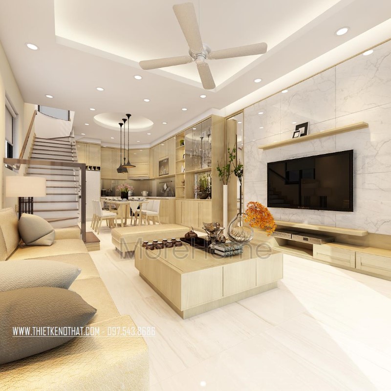 Thiết kế nhà phố phong cách hiện đại với nội thất gỗ đẹpđộc đáo